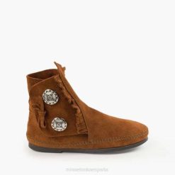 Minnetonka España | Minnetonka bota con suela dura de dos botones 4PZP442 marrón hombres