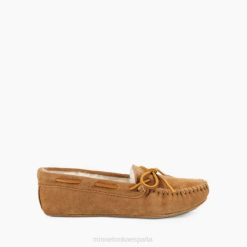 Minnetonka España | Minnetonka mocasín con suela blanda de piel de oveja 4PZP218 bronceado dorado mujer