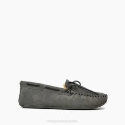 Minnetonka España | Minnetonka mocasín con suela blanda de piel de oveja 4PZP405 gris hombres