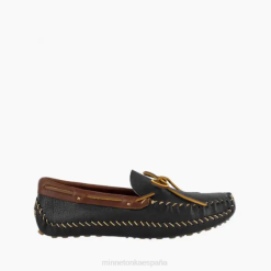 Minnetonka España | Minnetonka p.w. moc de conducción 4PZP383 negro con cuello marrón hombres