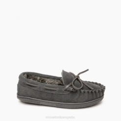 Minnetonka España | Minnetonka suela dura forrada de pelo 4PZP498 carbón niños