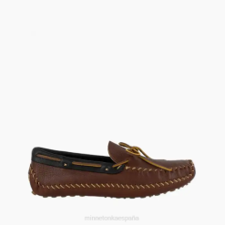 Minnetonka Zapatos | Minnetonka p.w. moc de conducción 4PZP384 marrón con cuello negro hombres