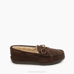Minnetonka Zapatos | Minnetonka suela dura forrada de pelo 4PZP398 chocolate hombres
